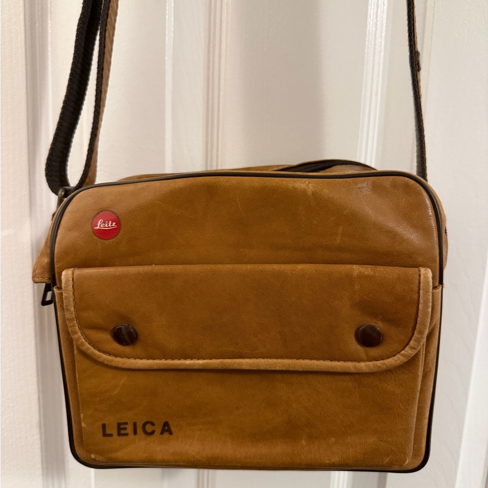 Vintage Leica Tan Leather Camera Bag